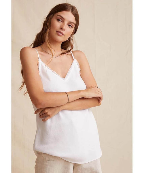 Frayed Cami White - miamidrugpossession