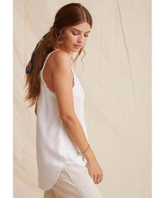 Frayed Cami White - miamidrugpossession