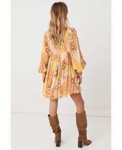 Freda Boho Mini Dress Amber - clearpathherbicide