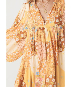 Freda Boho Mini Dress Amber - clearpathherbicide