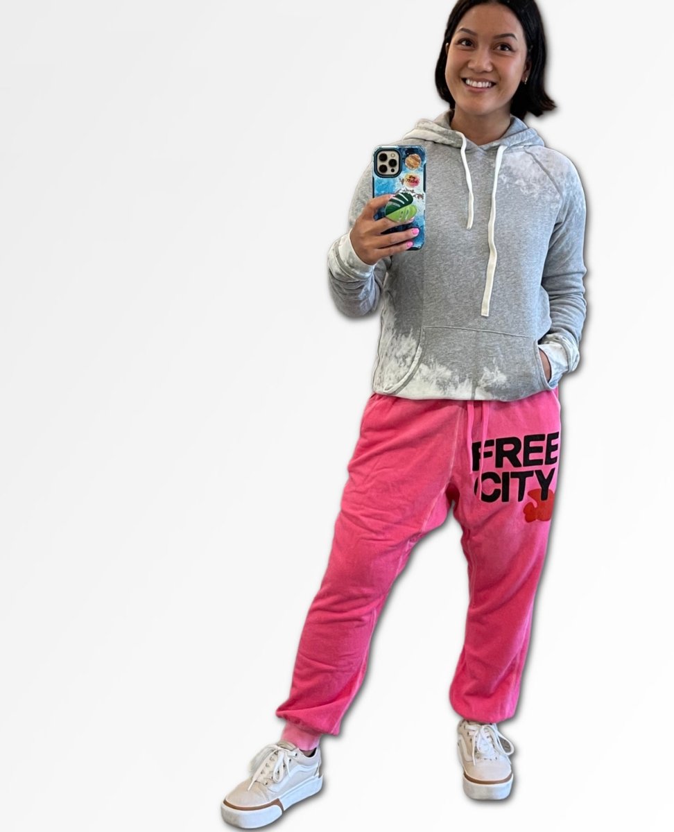 Free City Bleachout Hoodie Heather - PINK ARROWS