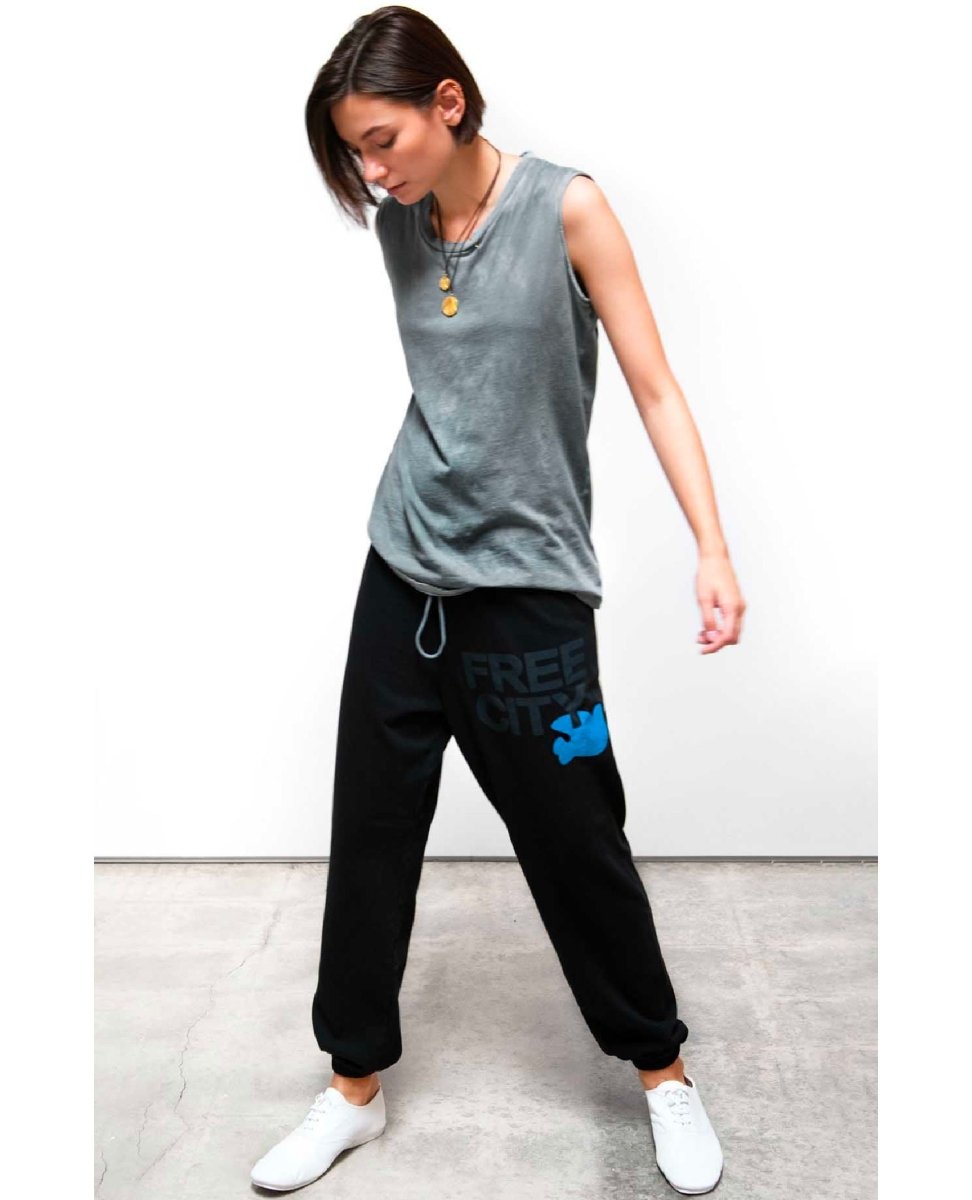 Free City Large Sweatpant Superblack Blue - miamidrugpossession