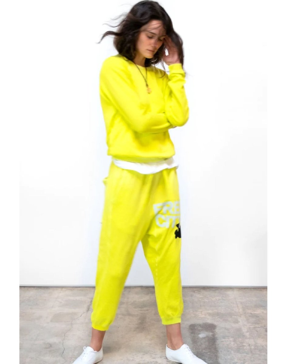 Free City Lucky Rabbit Sweatshirt Yellow - miamidrugpossession