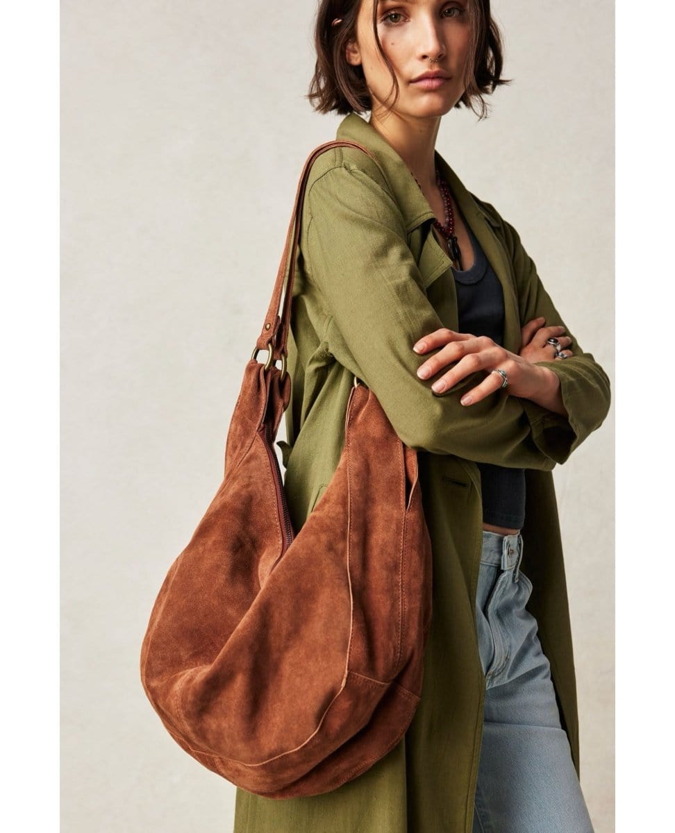 Free People Roma Suede Tote Bag Rust - PINK ARROWS