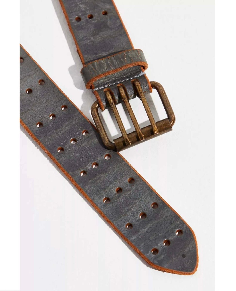 Free People Triple Threat Leather Belt Pine - miamidrugpossession