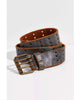 Free People Triple Threat Leather Belt Pine - clearpathherbicide