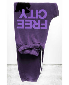 FREECITY Large Sweatpants Purple - PINK ARROWS