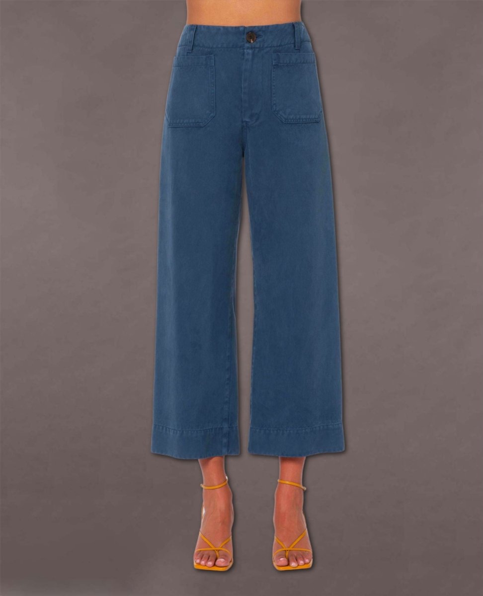 French Navy Alyx Wide Leg Crop Pant - miamidrugpossession