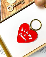 French Red Heart Keychain - PINK ARROWS