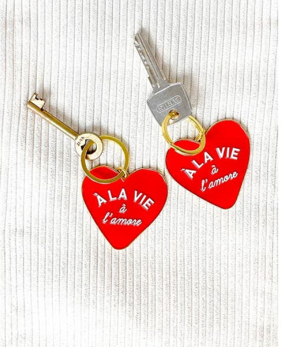 French Red Heart Keychain - PINK ARROWS