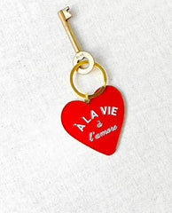 French Red Heart Keychain - PINK ARROWS