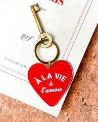 French Red Heart Keychain - PINK ARROWS