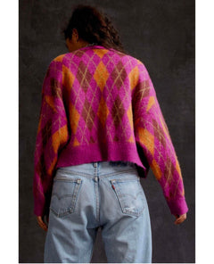 Fuchsia Sunset Argyle Cardigan - clearpathherbicide