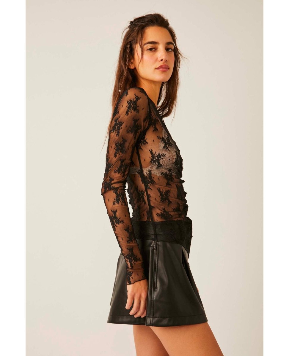 Full Bloom Layering Top Black - miamidrugpossession