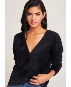 Fuzzy Cardigan Sweater Black - clearpathherbicide