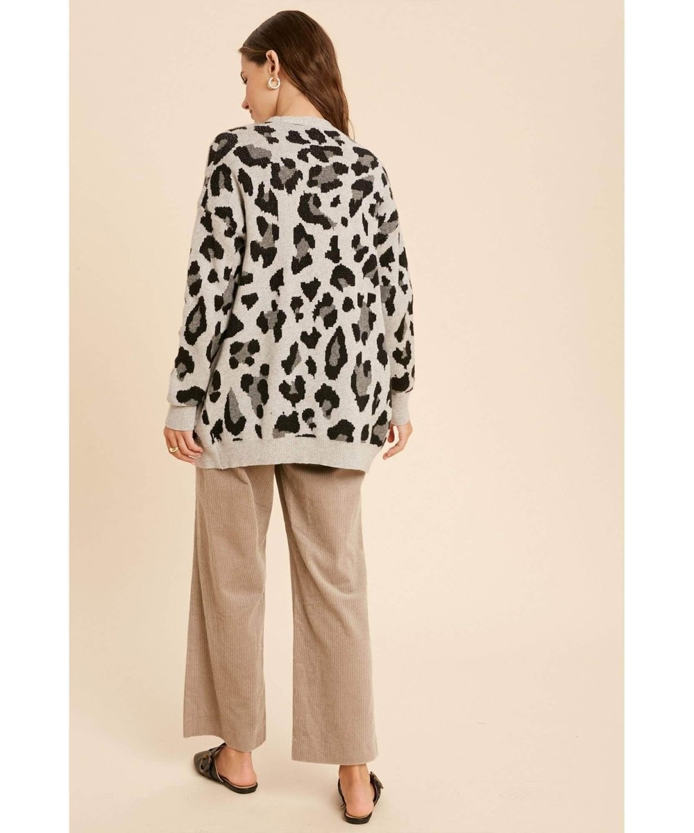 Fuzzy Leopard Cardigan With Pockets - clearpathherbicide