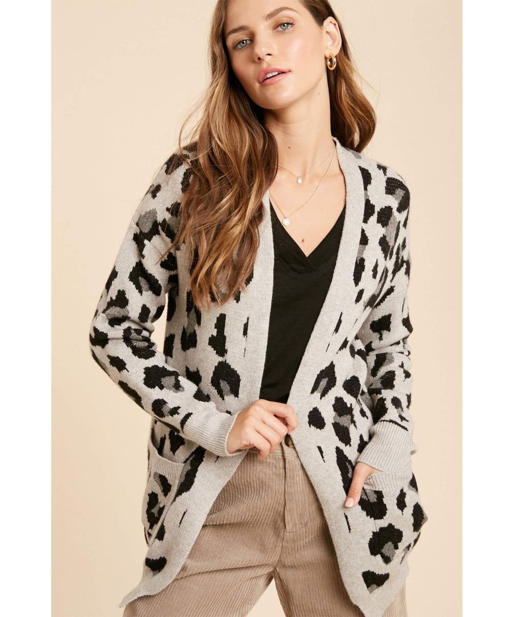 Fuzzy Leopard Cardigan With Pockets - clearpathherbicide