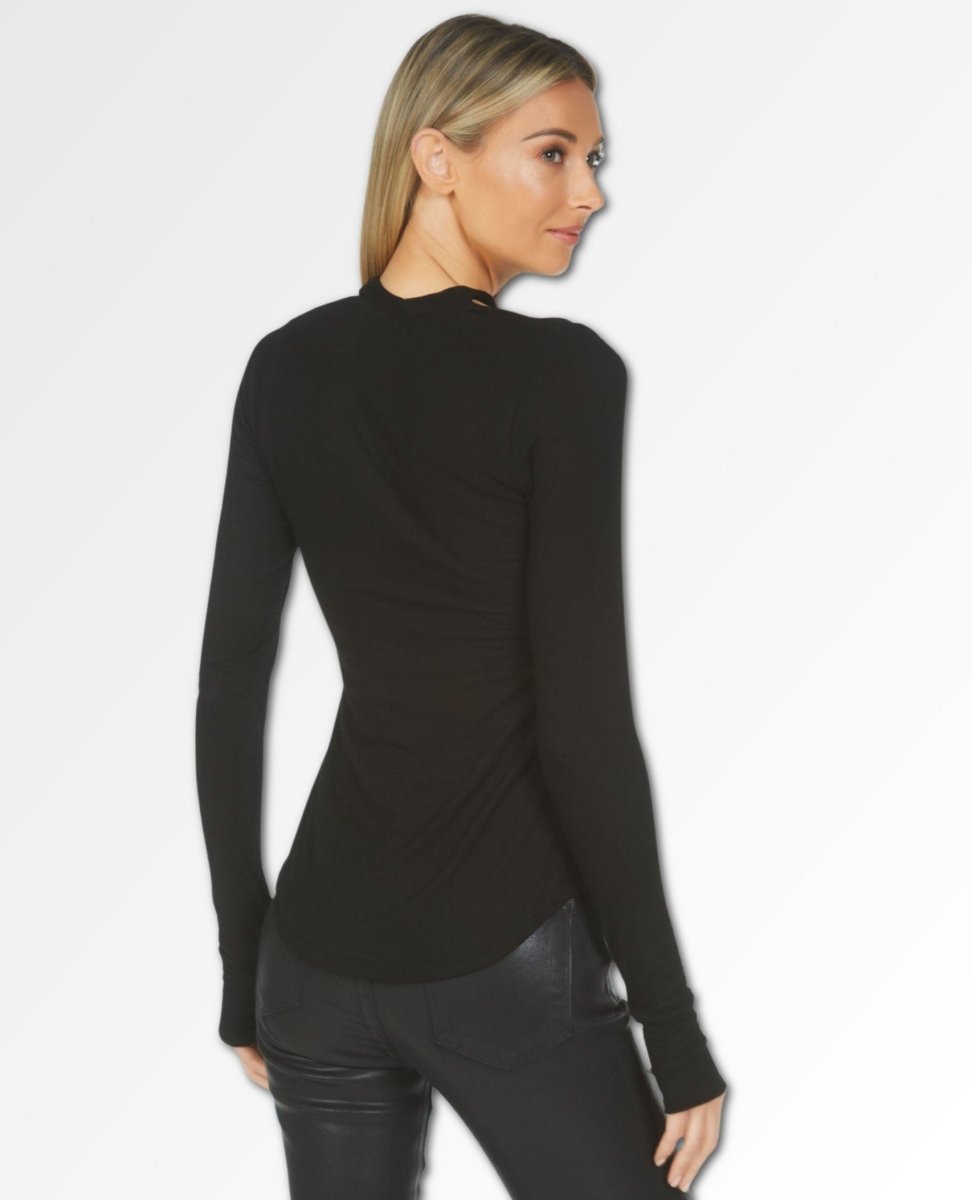 Gael Keyhole Cutout Top Black - miamidrugpossession