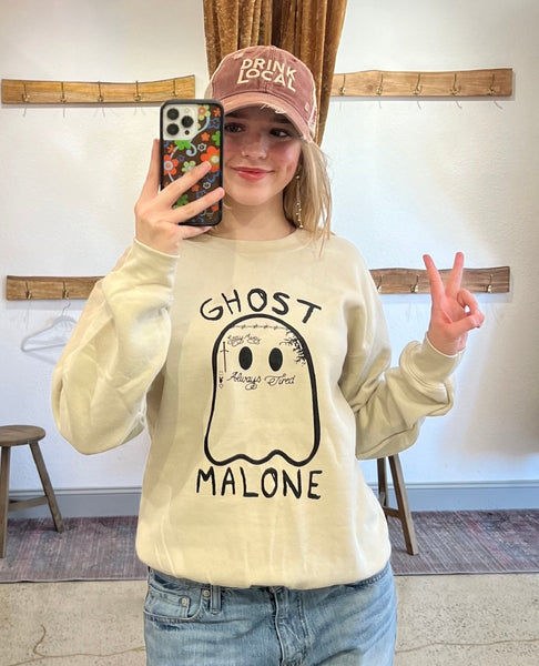 Ghost Malone Long Sleeved Halloween Sweatshirt - clearpathherbicide