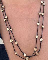 Gia Galactic Golden Star Necklace - PINK ARROWS