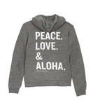 girls peace love aloha hoodie - miamidrugpossession