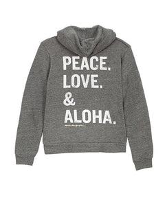 girls peace love aloha hoodie - clearpathherbicide