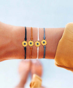 Gold Enamel Sunflower Bracelet Assorted - clearpathherbicide