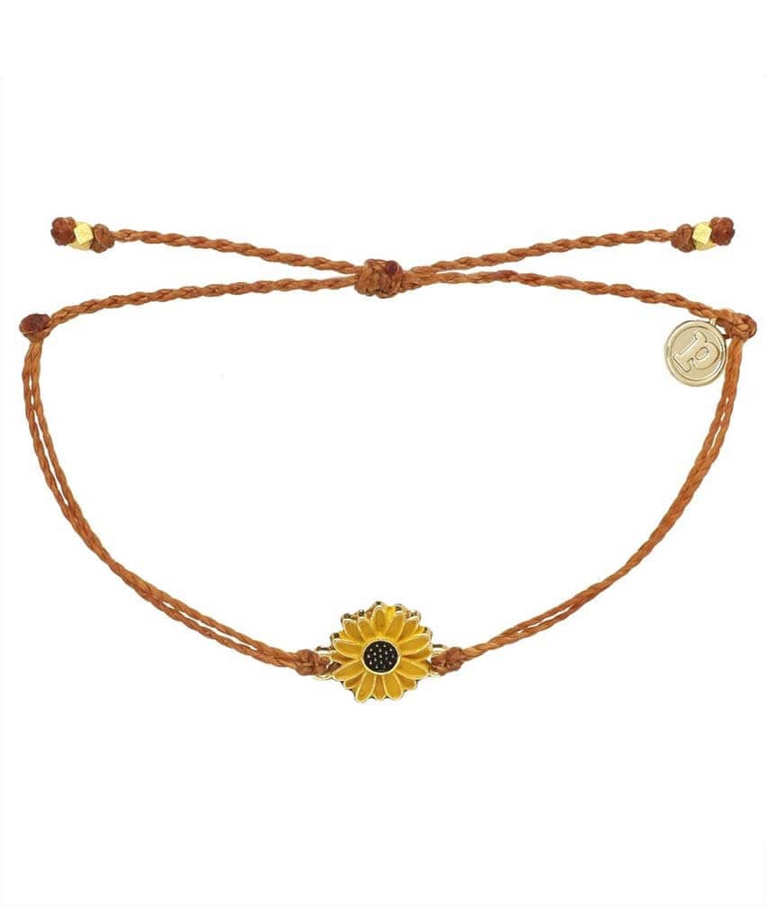 Gold Enamel Sunflower Bracelet Burnt Orange - miamidrugpossession