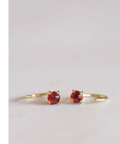 Gold Garnet Huggies Earrings Strength - clearpathherbicide