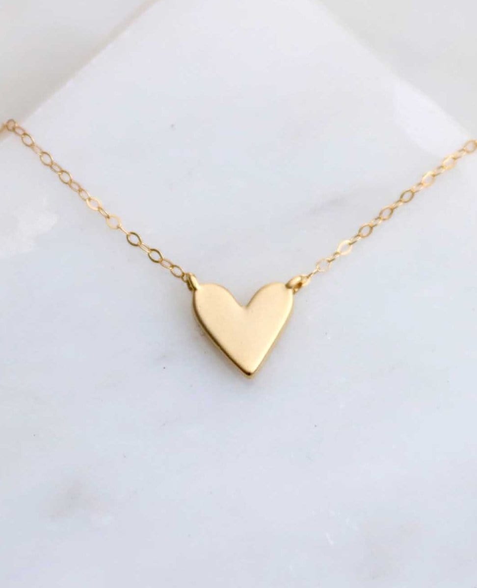 Gold Heart Necklace - PINK ARROWS