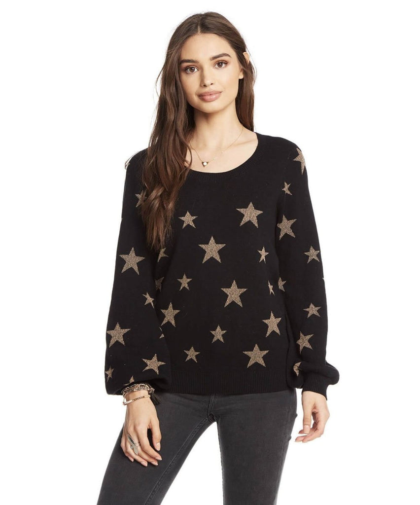 Gold Star Sweater, Black - miamidrugpossession