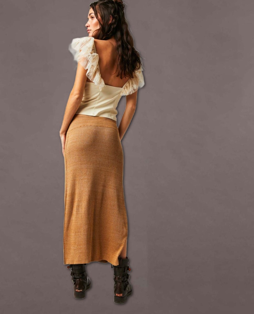 Golden Hour Midi Skirt Apple Pie - miamidrugpossession