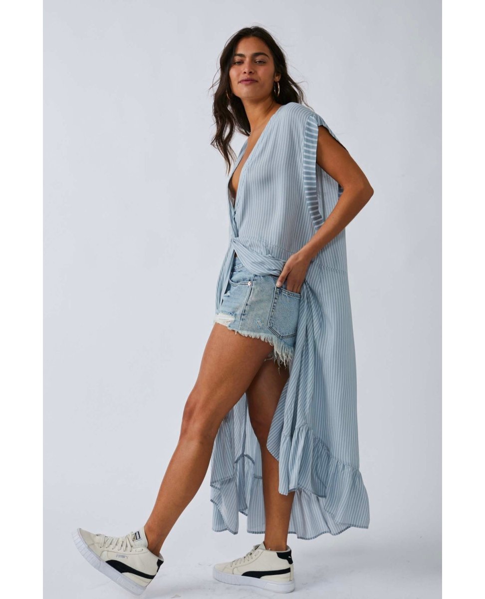 Gone Sailing Maxi Dress Chambray - miamidrugpossession