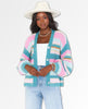 Good Karma Long Cardi Sherbert Stripe Knit - clearpathherbicide