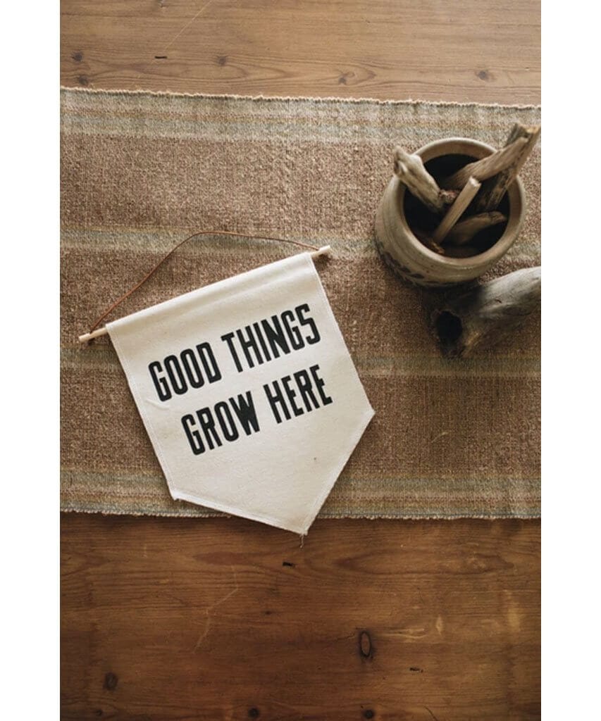 Good Things Grow Here Banner - PINK ARROWS