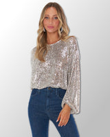 Good Times Top Platinum Sequins - DAMAGED AS IS - NO RETURN - miamidrugpossession