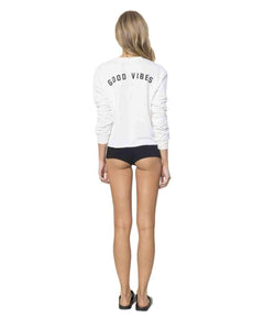 Good Vibes Crop Sweatshirt - PINK ARROWS