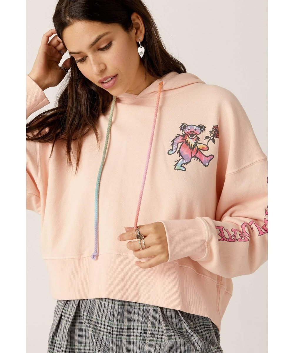 Grateful Dead Tie Dye Bear Hoodie - PINK ARROWS