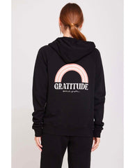 Gratitude Raglan Zip Hoodie - PINK ARROWS