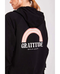 Gratitude Raglan Zip Hoodie - PINK ARROWS