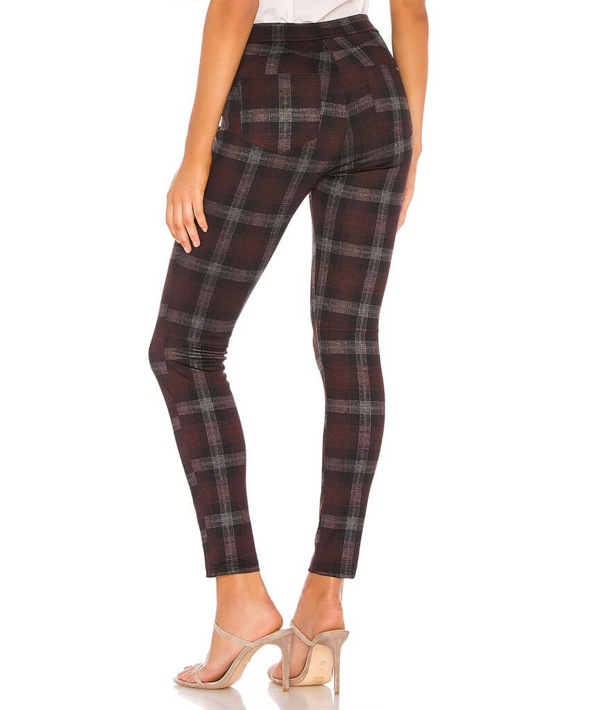 Grease Legging Burgundy Plaid - miamidrugpossession