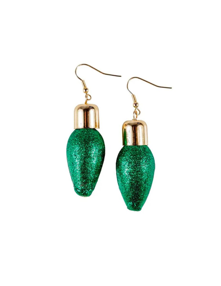 Green Christmas Lights Earrings - miamidrugpossession