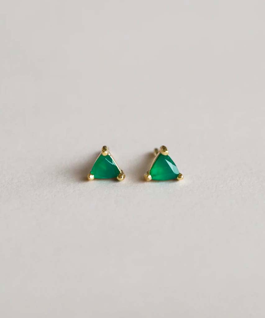 Green Onyx Mineral Point Healing Earrings - clearpathherbicide