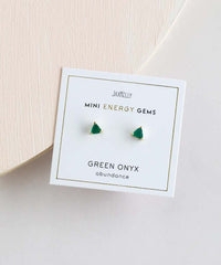 Green Onyx Mineral Point Healing Earrings - PINK ARROWS