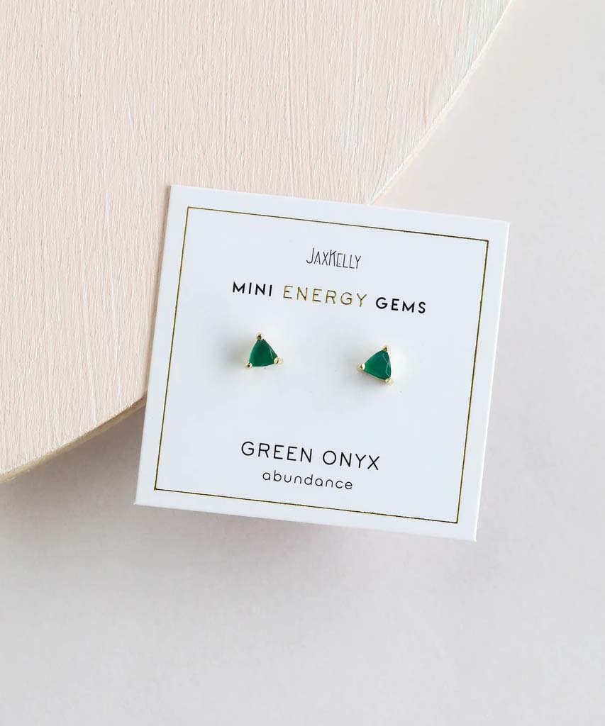 Green Onyx Mineral Point Healing Earrings - miamidrugpossession