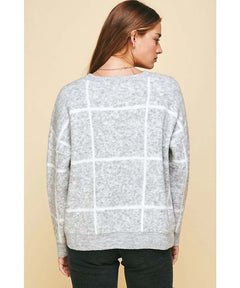 Grey Check Crew Sweater - clearpathherbicide