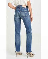 Guilford High Rise Distressed Wide Straight Jeans - PINK ARROWS