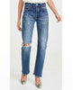 Guilford High Rise Distressed Wide Straight Jeans - miamidrugpossession