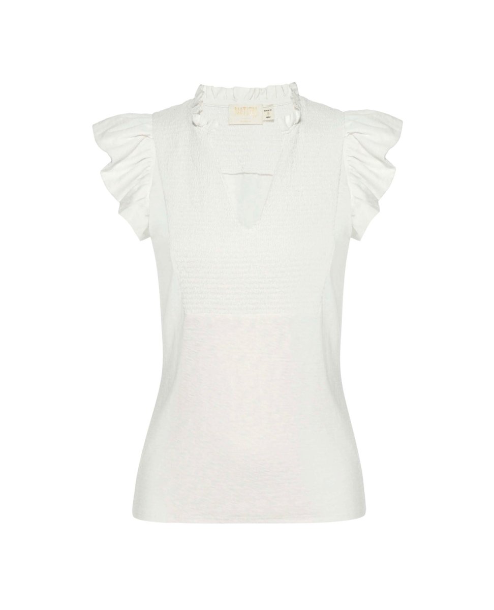 Habiba Fancy Tank Off White - miamidrugpossession