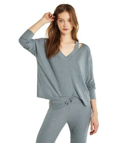 Haley Long Sleeve Thermal Top, Blue - miamidrugpossession